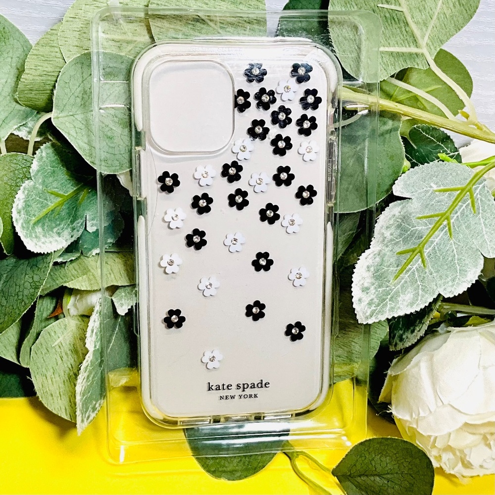 iPhone 11 Pro case ~ KATE SPADE Black and White Floral Phone Case